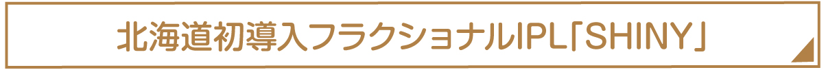 北海道初導入フラクショナルIPL「SHINY」